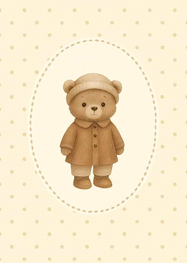 Cute Teddy Bear in Winter Clothes