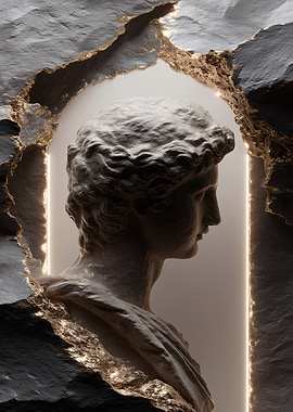 Classical Bust in Stone Archway