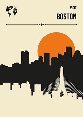 Visit Boston Travel Poster