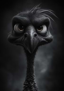 Grumpy Cartoon Bird