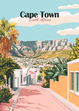 Cape Town South Africa Travel Poster
