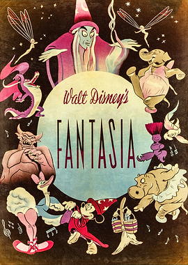 Disney Fantasia Vintage Icons Poster