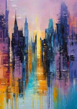 Abstract Cityscape Painting