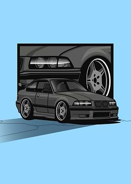 BMW E36 Cartoon