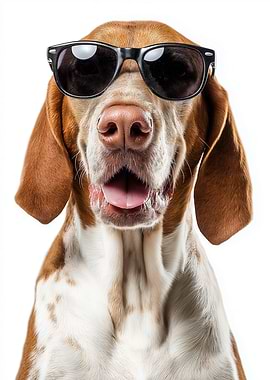 Cool Bracco Italiano Dog with Sunglasses