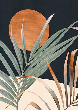 Abstract Art Tropical Leaves 120