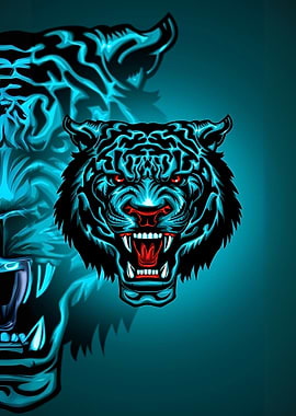 Fierce Tiger Head Illustration