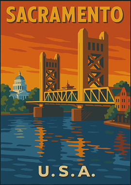 Sacramento, California travel poster