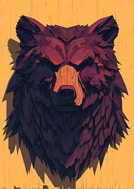 Stylized Bear Head Illustration