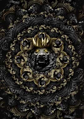 Lion King with Crown and Skulls