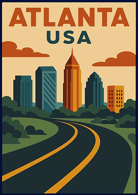 Atlanta USA Travel Poster
