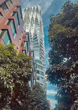 Modern Architecture with Trees and Sky