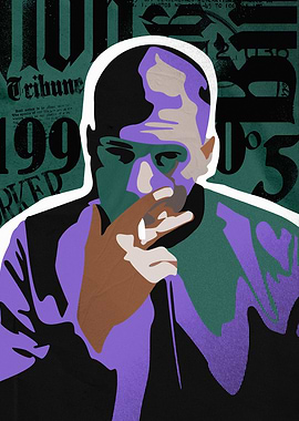 Abstract Portrait Collage with Newspaper Background