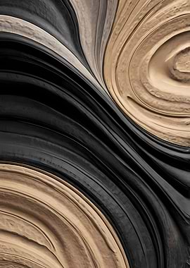 Abstract Black and Beige Swirls