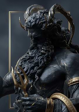 Poseidon Statue with Trident