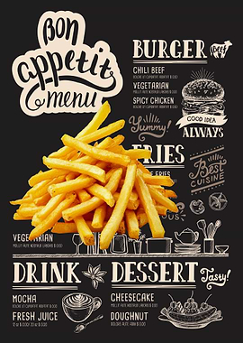Bon Appetit Menu with Fries