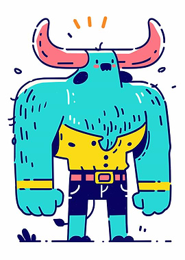 Cartoon Minotaur Character Illustration