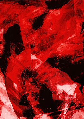 Abstract Red and Black Painting