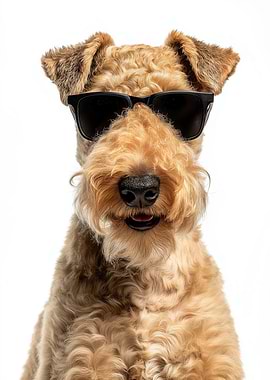Cool Lakeland Terrier with Sunglasses