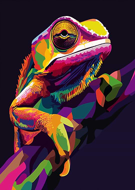 Colorful Polygon Chameleon