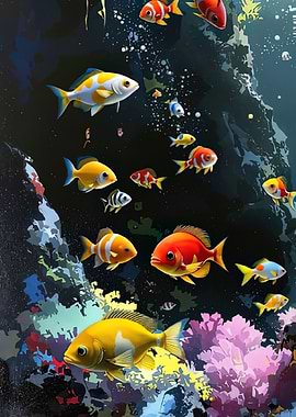 Colorful Fish in Underwater Scene