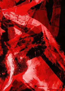 Abstract Red and Black Brushstrokes