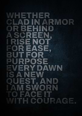 Motivational Text Art: Courage and Purpose