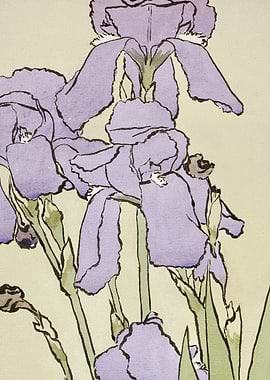 Purple Iris Floral Art Print