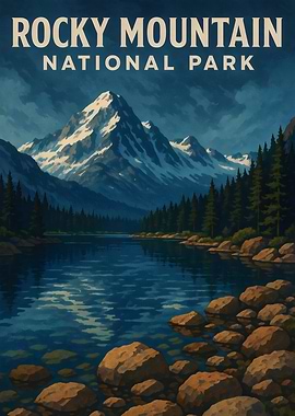 Rocky Mountain National Park – Scenic Landscape Illustration