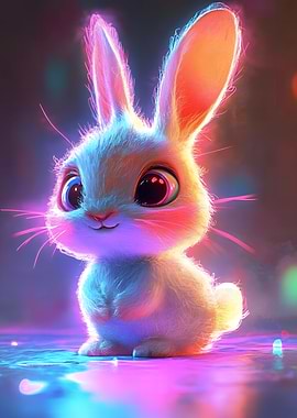 Neon Glowing Bunny
