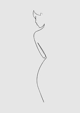 Minimalist Woman Line Art