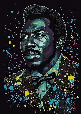 Wilson Pickett Portrait with Colorful Splatters