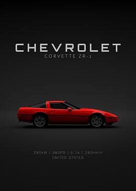 Red Chevrolet Corvette C4 ZR-1 Specs