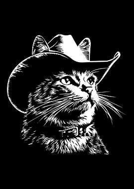 Cowboy Cat Portrait