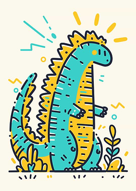 Cartoon Dinosaur Illustration