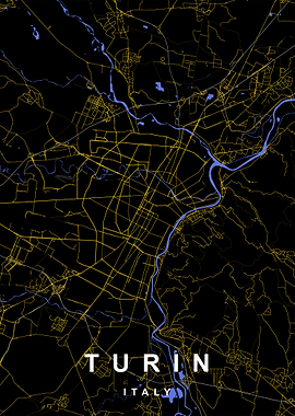 Turin, Italy City Map