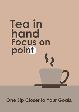 Tea in Hand and Focus on Point Minimalist Art