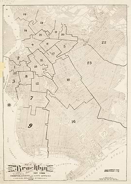 Official Vintage Brooklyn Map, New York