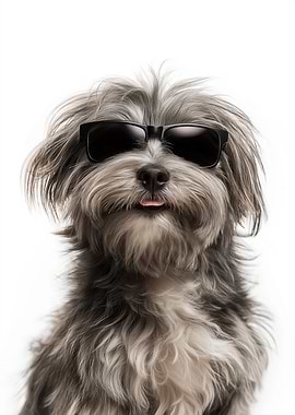 Cool Löwchen Dog with Sunglasses