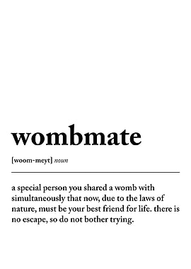 Wombmate Definition Typography Print