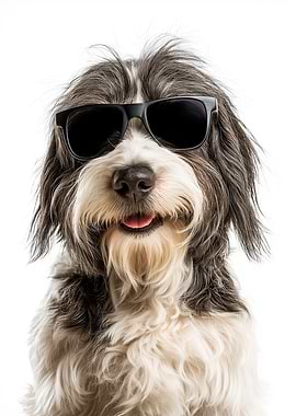 Cool Petit Basset Griffon Vendéen Dog with Sunglasses