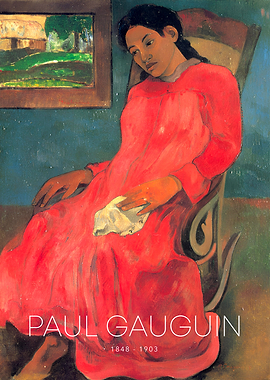 Paul Gauguin: Young Woman in Red Dress