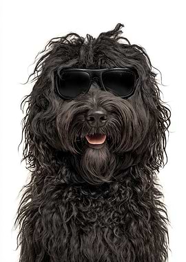 Cool Puli Dog with Sunglasses