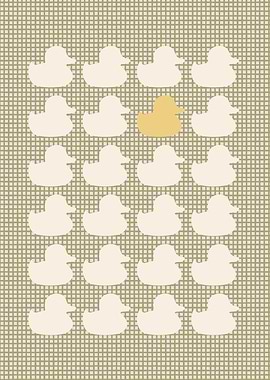 Duck Pattern with One Gold Duck