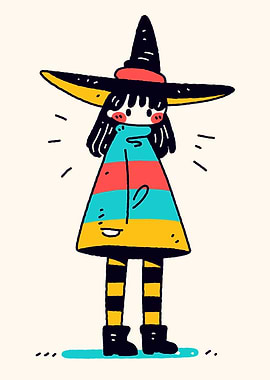 Cartoon Witch Character Illustration