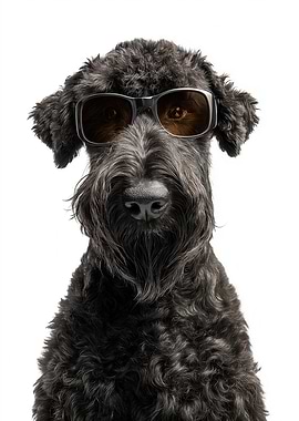 Cool Kerry Blue Terrier Dog with Sunglasses Portrait