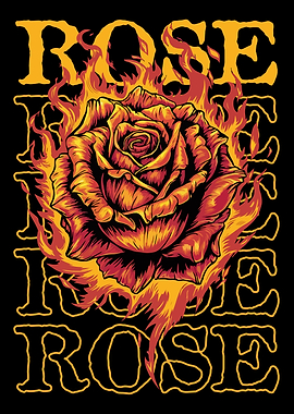 Fiery Rose Illustration