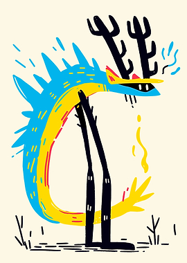 Abstract Dragon Illustration