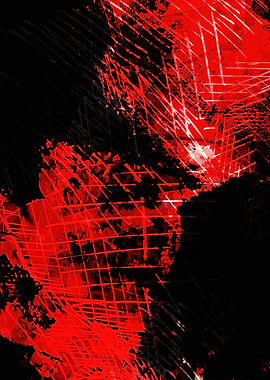 Abstract Red and Black Composition