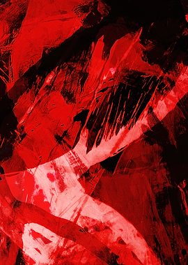 Red and Black Abstract Painting